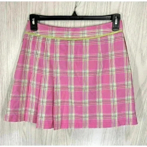 Lilly Pulitzer Sz 6 Pleated Plaid Skort Skirt Golf Clueless Preppy Pink Y2K - Picture 3 of 8
